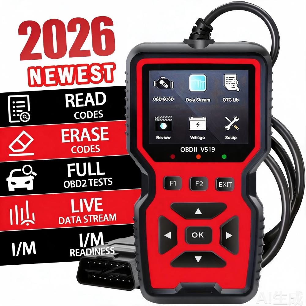 Obd2 Scanner - 車OBD2スキャナー診断ツール電圧テスター プロ仕様オートチェックエンジンコードリーダー OBD II自動車スキャナー V519