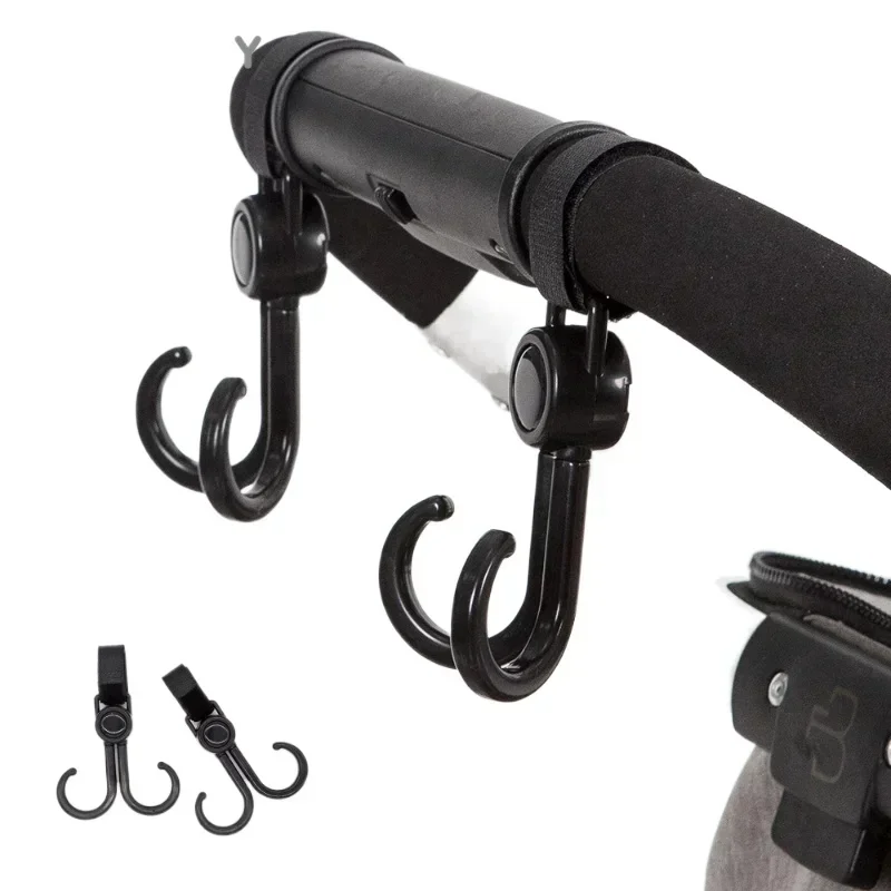 Car Accessories Shop - 2 個フックベビーカー車のショッピングカートフックベビーカーアクセサリー回転 360 度フック乳母車オーガナイザーバッグハンガー