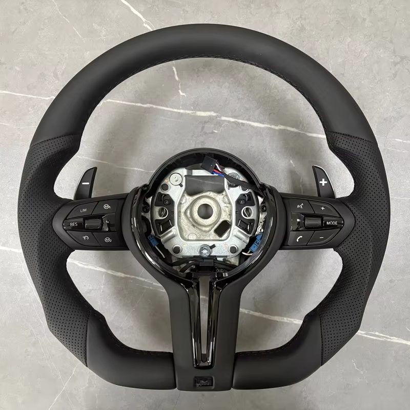 Car Accessories For Steering Wheel - 在庫あり レザー製 車用ステアリングホイール F11 F12 F15