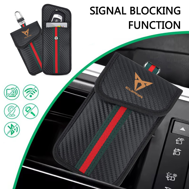 Car Key Signal Blocker - 1個入り 車のキーケース 信号ブロッカーバッグ RFIDシールドポケット キープロテクターバッグ クプラに適したファッショナブルなアクセサリー