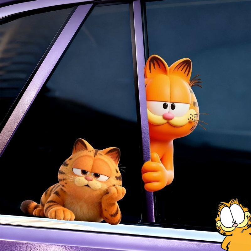 Car Accessories Wholesale - ガーフィールドアニメ漫画かわいい面白い密かに観察しているステッカーかわいい車車の窓傷カバー装飾ステッカー卸売