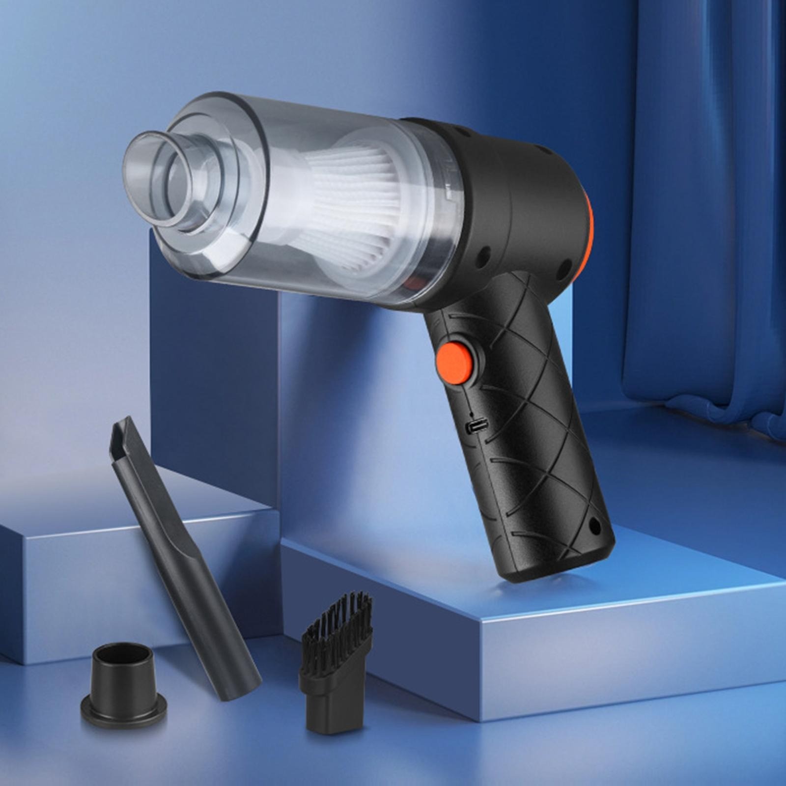 Car Vacuum Cleaner - 車載掃除機 車用ワイヤレス充電式便利掃除機 家庭用ハンドヘルドアップライト掃除機