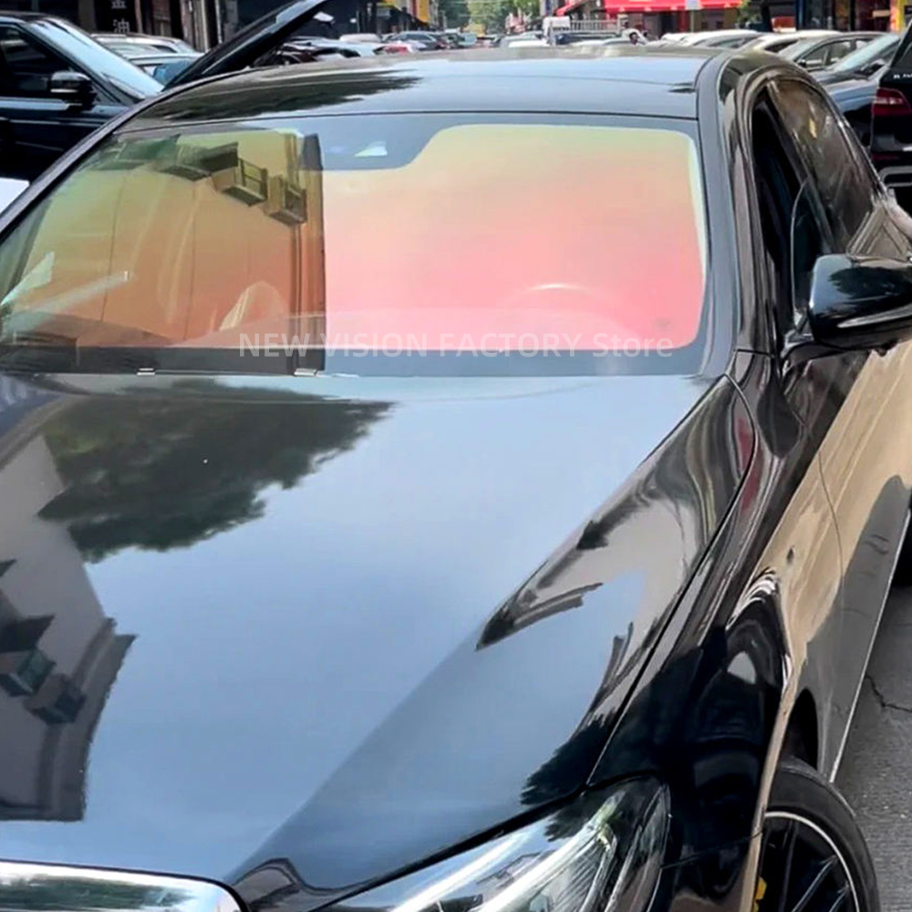Tinted Window Film - 1m×3m 70%VLT オーロラレッドグリーンカメレオンウィンドウティントフィルム 車用フロントガラスフィルム UVカットソーラーオートガラスステッカー