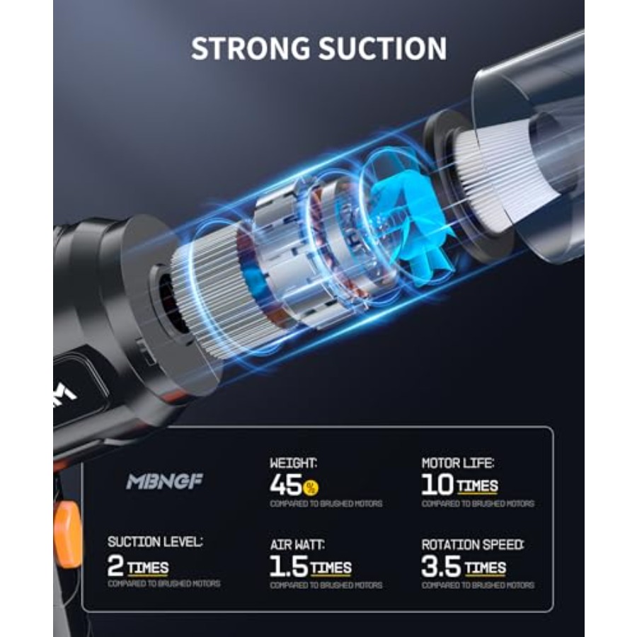 ポータブルコードレス車用掃除機、ハイパワー吸引ブロワー機能付 - Car Vacuum Cleaner のレビューと価格