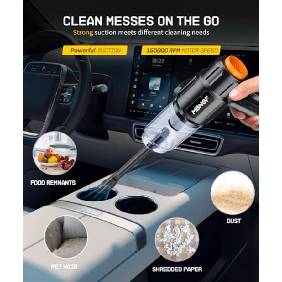 ポータブルコードレス車用掃除機、ハイパワー吸引ブロワー機能付 - Car Vacuum Cleaner のレビューと価格