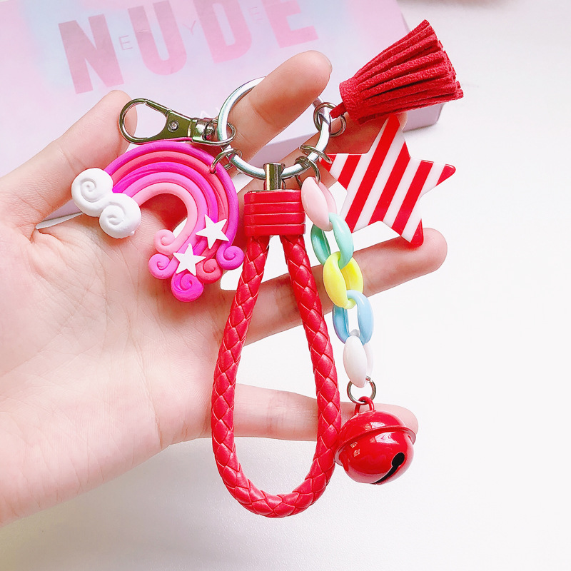 シリコーンキーリング女性のためのかわいいシェルレインボーキー - Car Accessories Wholesale のレビューと価格