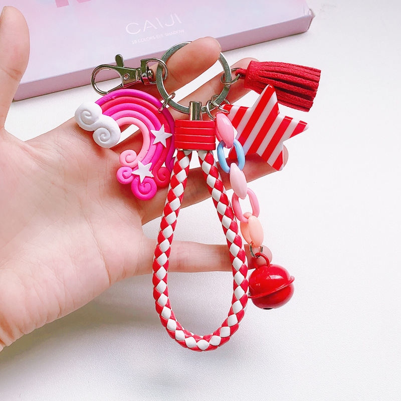 シリコーンキーリング女性のためのかわいいシェルレインボーキー - Car Accessories Wholesale のレビューと価格