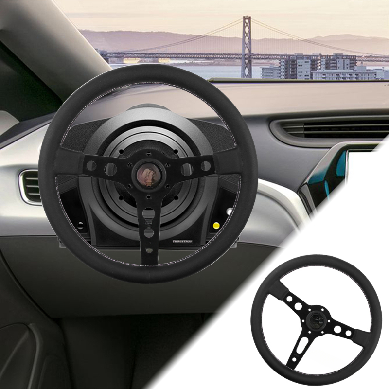 クラシックスポーツ 350MM レザー改造ステアリングホイー - Car Accessories For Steering Wheel のレビューと価格