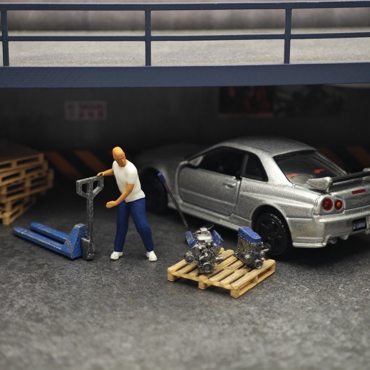 1:64 車模型修理工場シーン装飾、ジャッキ、ミニフィギュア - Car Accessories Shop のレビューと価格