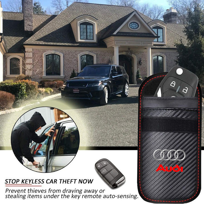 車のキーケース信号遮断バッグ RFIDシールドポケット アウ - Car Key Signal Blocker のレビューと価格