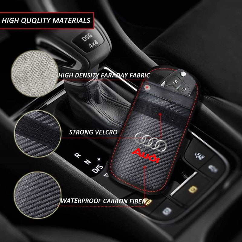 車のキーケース信号遮断バッグ RFIDシールドポケット アウ - Car Key Signal Blocker のレビューと価格