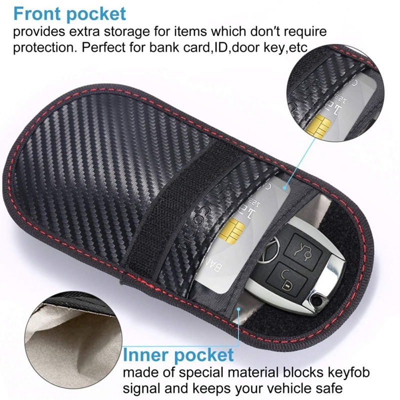Rfid-車のキーケース,クレジットカードバッグ,保護シール - Car Key Signal Blocker のレビューと価格