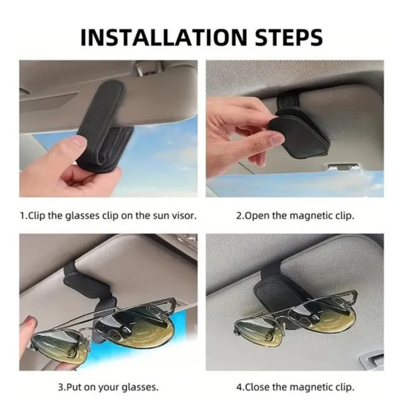 車のサンバイザーメガネケースホルダーサングラスクリップチケッ - Car Accessories Papar のレビューと価格