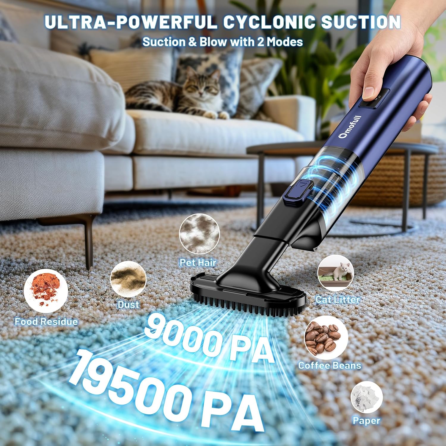 19500Pa 4-in-1コードレス掃除機＆エアダスター、 - Car Vacuum Cleaner のレビューと価格