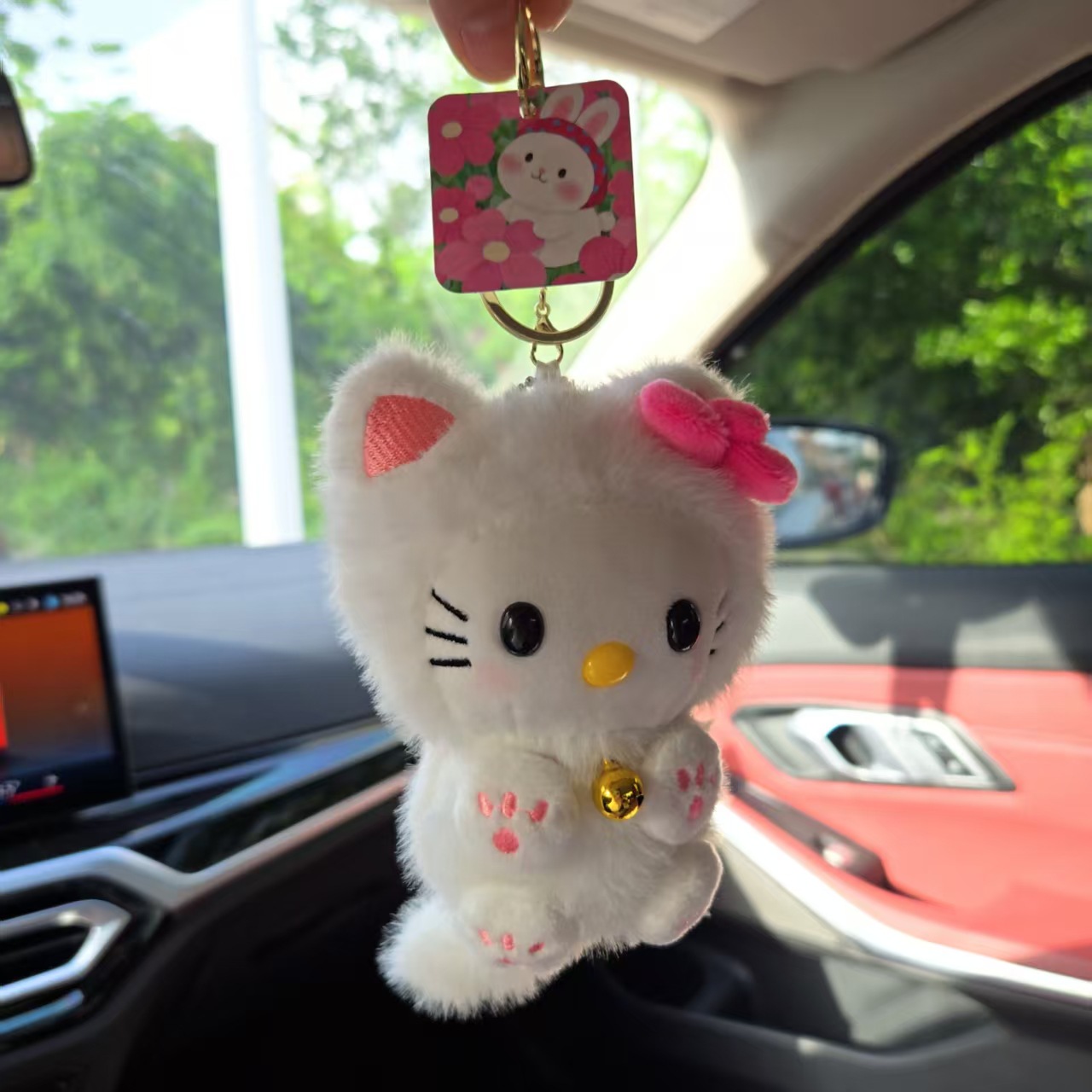 かわいいハローキティベル猫ペンダント、猫の装飾品、車のペンダ - Car Accessories Papar のレビューと価格