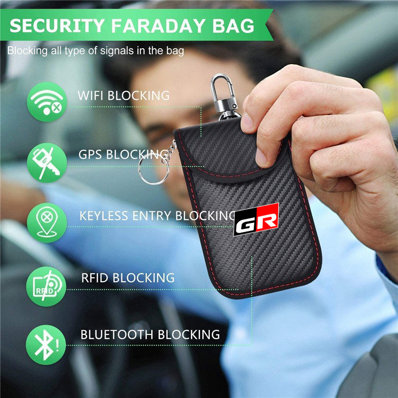 車のキーケース信号遮断バッグ RFIDシールドポケット トヨ - Car Key Signal Blocker のレビューと価格